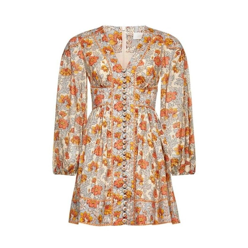 ZIMMERMANN Floral Print Mini Dress AU 0P / US 4P